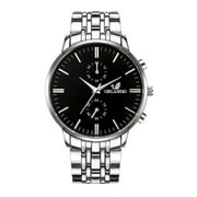 GONEWA Men Fashion Military Stainless Steel Date Sport Quartz Analog Wrist Watch Women Smart Watches for Android Watch Light Watch with Altimeter Time Watches for Men Watched for Man Watch Bracelet